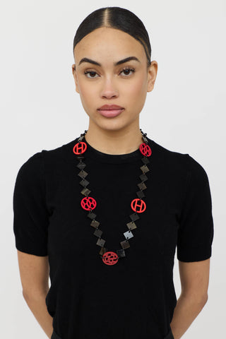 Hermès Hava Station Pendant Horn Necklace