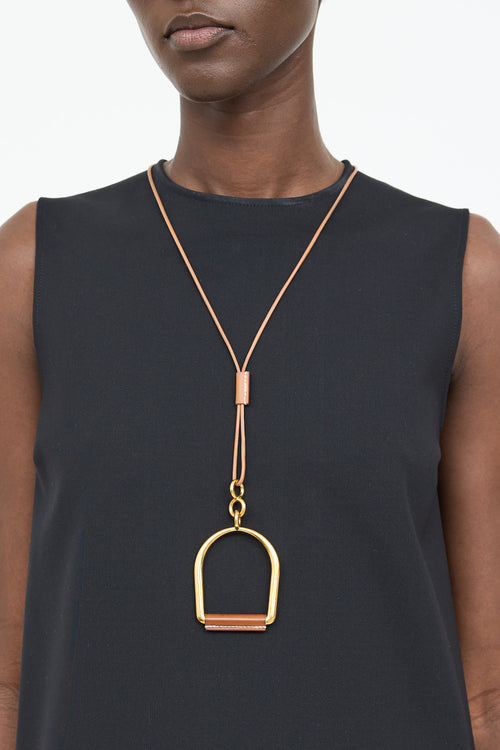 Hermès Gold Heritage Equestre Pendant