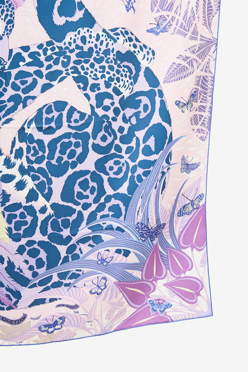 Hermès 2018 Silk Jaguar Quetzal 90 Scarf