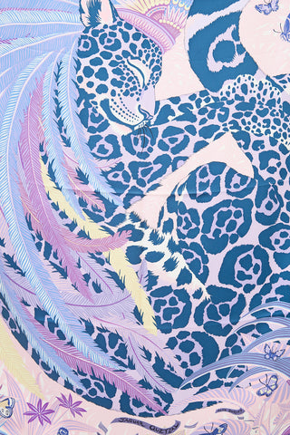 Hermès 2018 Silk Jaguar Quetzal 90 Scarf