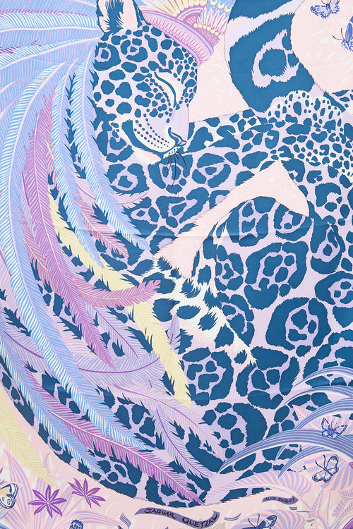 Hermès 2018 Silk Jaguar Quetzal 90 Scarf
