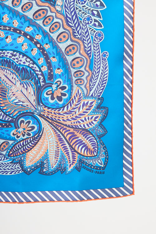 Hermès 2017 Silk Jardin de la Maharani Recadre 45 Scarf