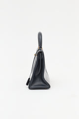 Hermès Vintage Indigo Box Kelly Retourne 28 Bag