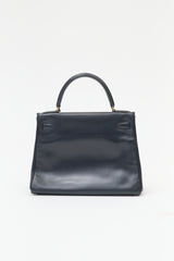 Hermès Vintage Indigo Box Kelly Retourne 28 Bag