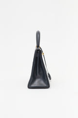 Hermès Vintage Indigo Box Kelly Retourne 28 Bag