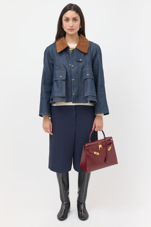 Hermès Vintage Rouge H Box Kelly Sellier 28 Bag