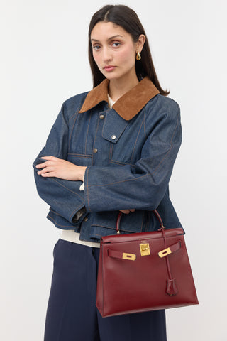 Hermès Vintage Rouge H Box Kelly Sellier 28 Bag