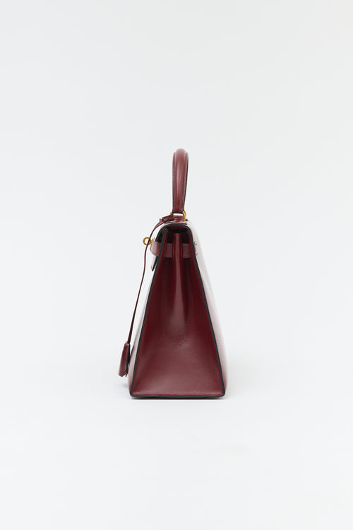 Hermès Vintage Rouge H Box Kelly Sellier 28 Bag