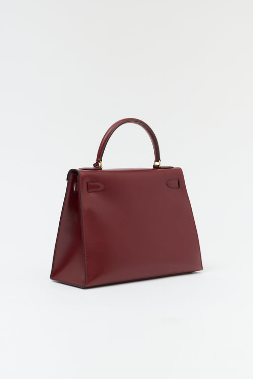 Hermès Vintage Rouge H Box Kelly Sellier 28 Bag
