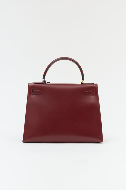 Hermès Vintage Rouge H Box Kelly Sellier 28 Bag