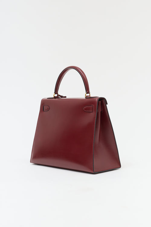 Hermès Vintage Rouge H Box Kelly Sellier 28 Bag