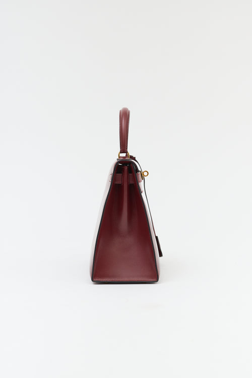 Hermès Vintage Rouge H Box Kelly Sellier 28 Bag