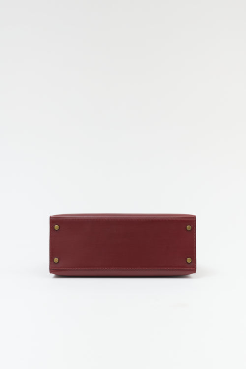 Hermès Vintage Rouge H Box Kelly Sellier 28 Bag