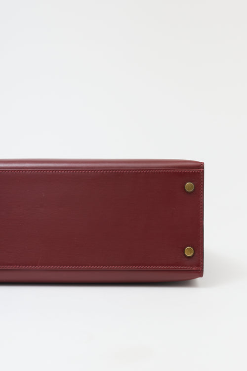 Hermès Vintage Rouge H Box Kelly Sellier 28 Bag