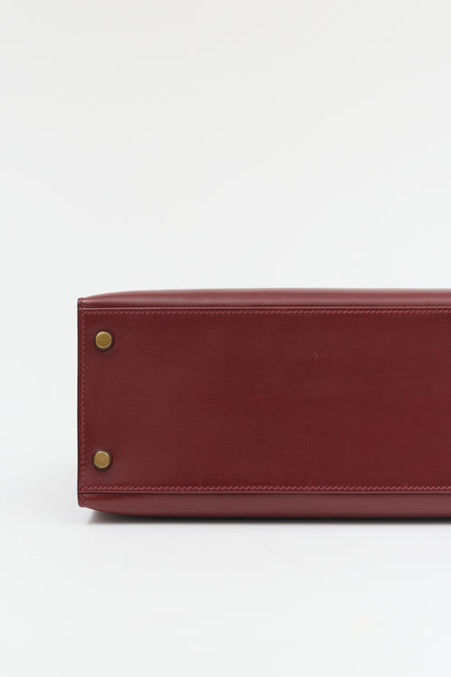 Hermès Vintage Rouge H Box Kelly Sellier 28 Bag