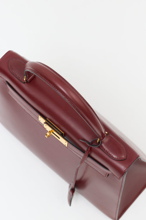 Hermès Vintage Rouge H Box Kelly Sellier 28 Bag