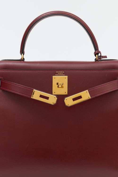 Hermès Vintage Rouge H Box Kelly Sellier 28 Bag