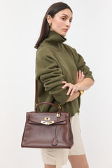 Hermès 1991 Brown Courchevel Kelly Retourne 32 Bag