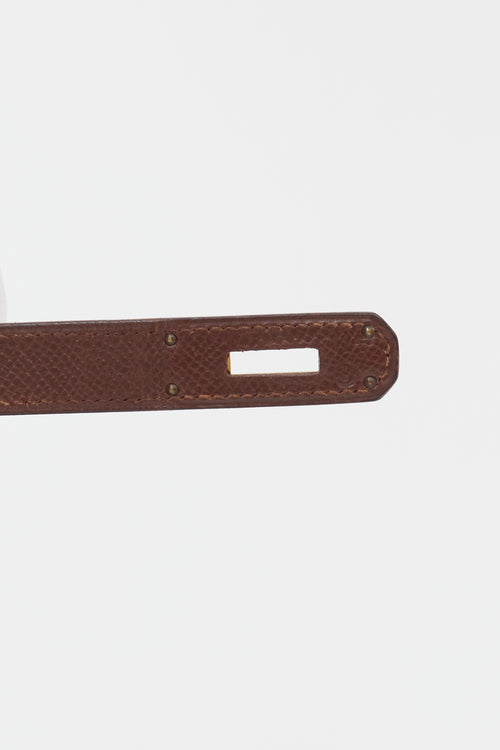 Hermès 1991 Brown Courchevel Kelly Retourne 32 Bag