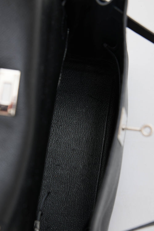 Hermès 2004 Noir Togo Retourne Kelly 28 Bag