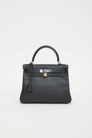 Hermès 2004 Noir Togo Retourne Kelly 28 Bag