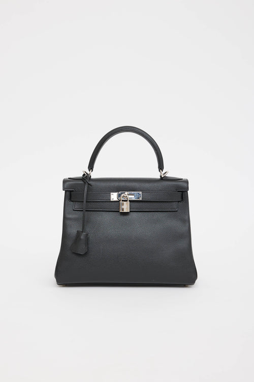 Hermès 2004 Noir Togo Retourne Kelly 28 Bag