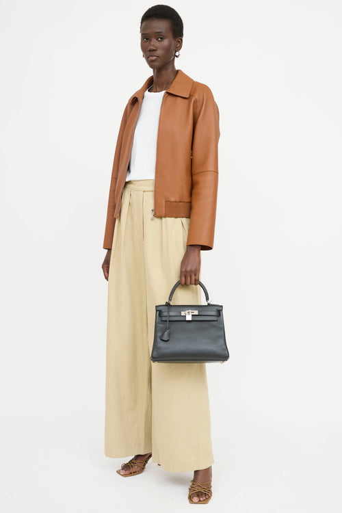 Hermès 2004 Noir Togo Retourne Kelly 28 Bag