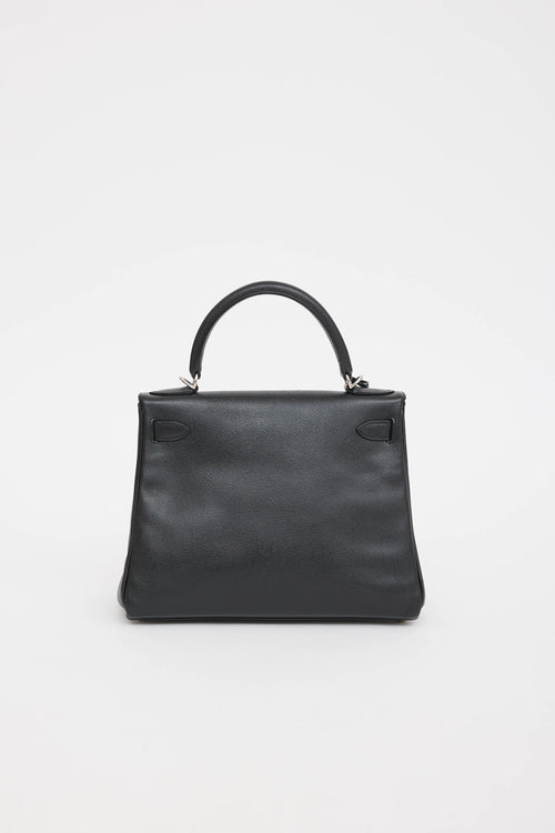 Hermès 2004 Noir Togo Retourne Kelly 28 Bag