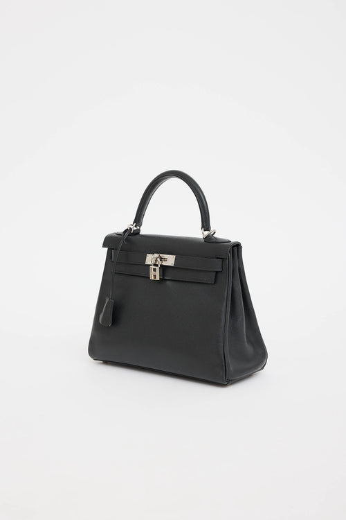 Hermès 2004 Noir Togo Retourne Kelly 28 Bag