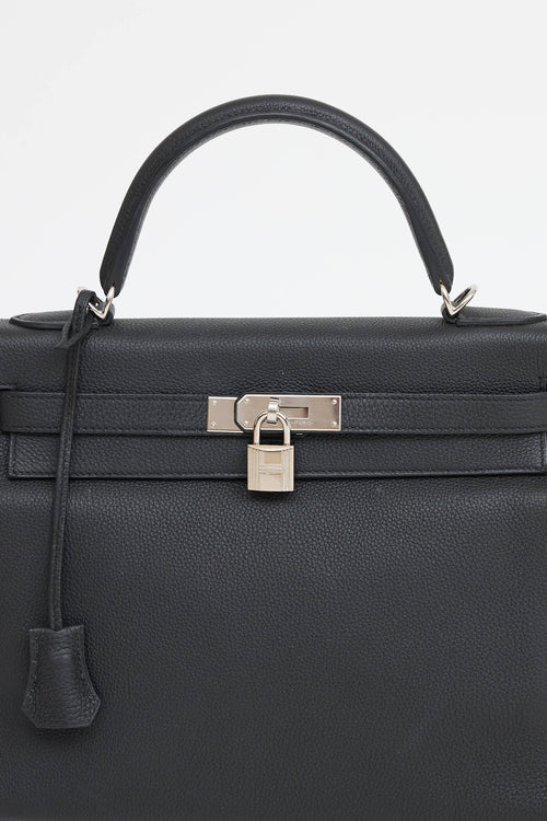 Hermès 2021 Noir Togo Retourne Kelly 32 Bag