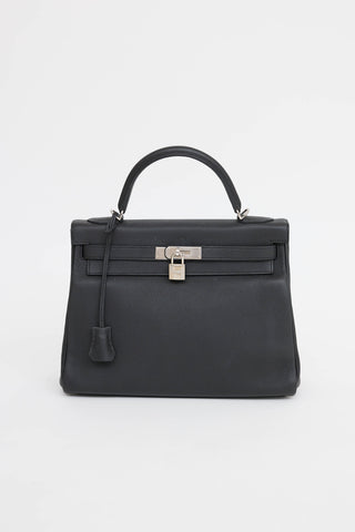 Hermès 2021 Noir Togo Retourne Kelly 32 Bag
