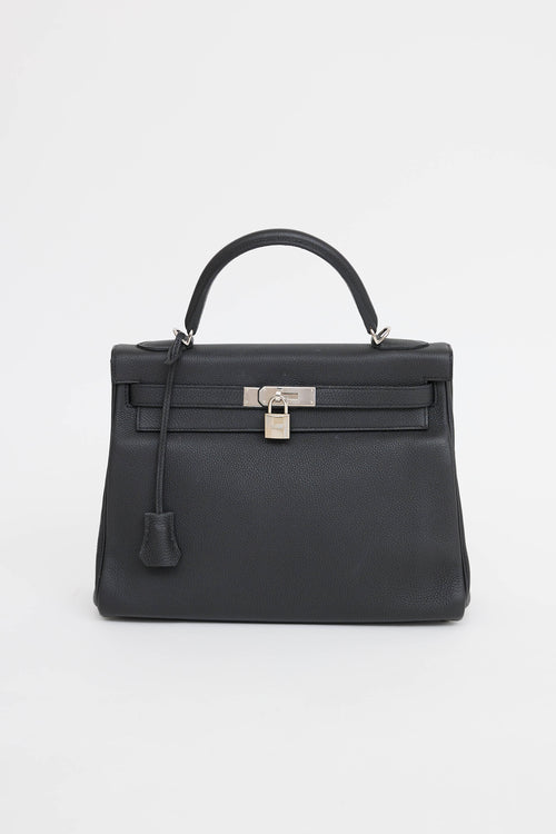 Hermès 2021 Noir Togo Retourne Kelly 32 Bag