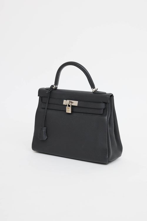Hermès 2021 Noir Togo Retourne Kelly 32 Bag