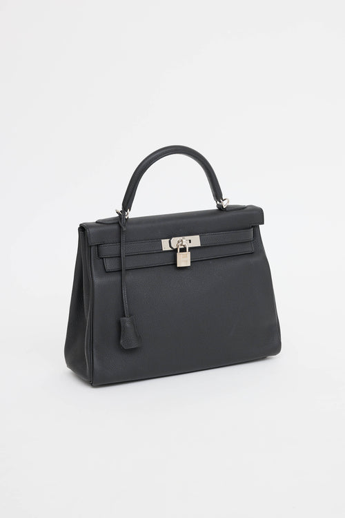 Hermès 2021 Noir Togo Retourne Kelly 32 Bag