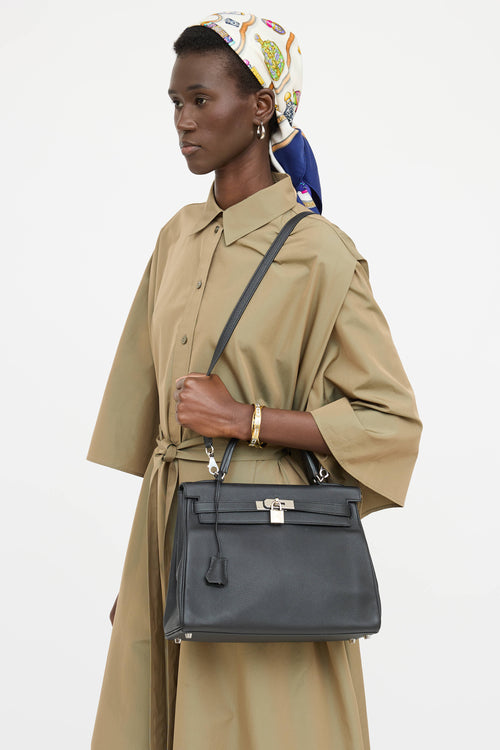 Hermès 2021 Noir Togo Retourne Kelly 32 Bag