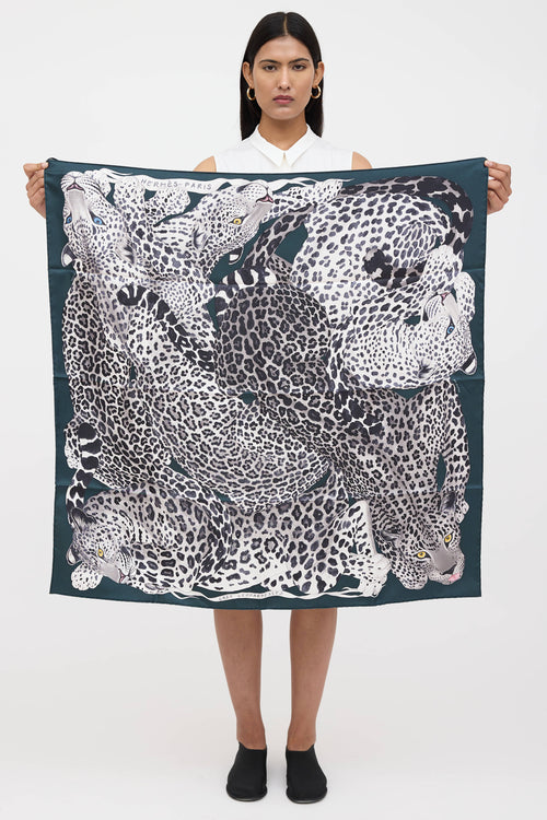 Hermès Lazy Leopardesses Silk Scarf