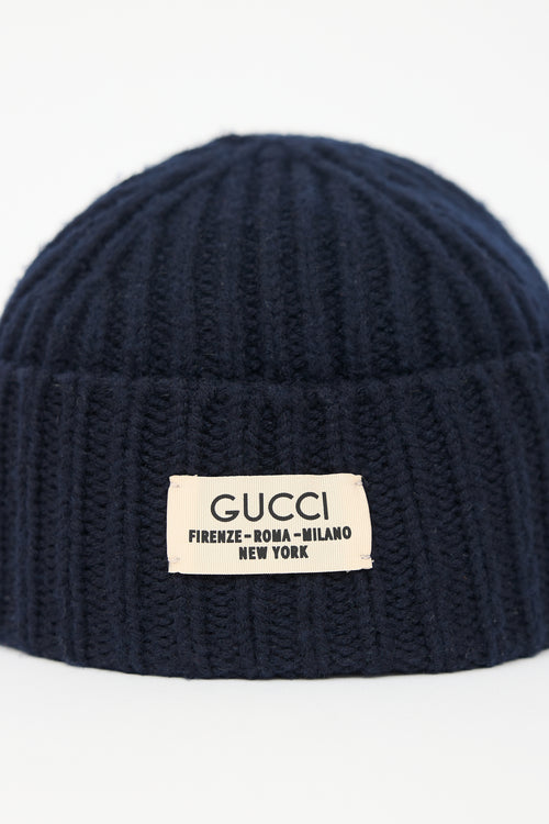 Gucci Logo Ribbed Beanie