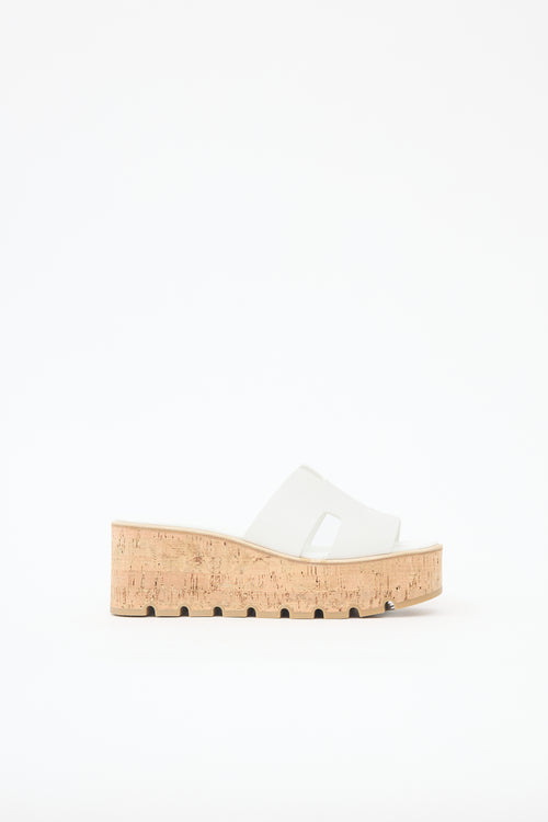 Hermès Leather & Cork Eze Platform Sandal