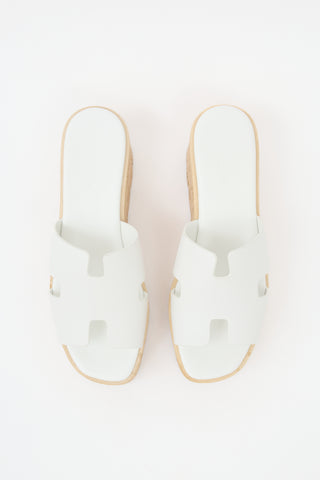 Hermès Leather & Cork Eze Platform Sandal