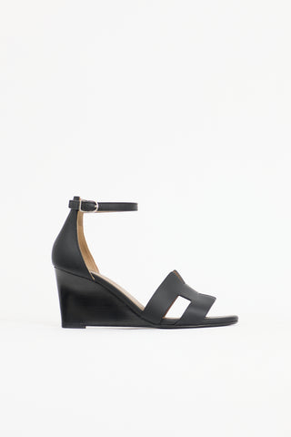 Hermès Leather Legend Wedge Sandal