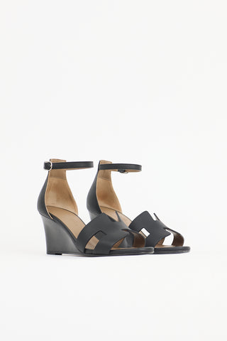 Hermès Leather Legend Wedge Sandal