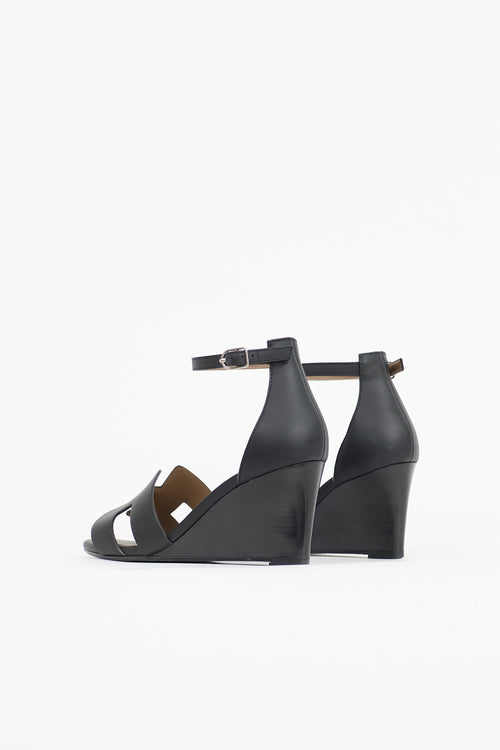 Hermès Leather Legend Wedge Sandal
