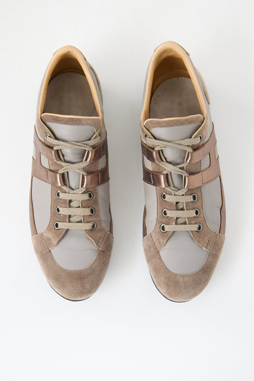 Hermès Leather & Suede Tie Break Sneaker
