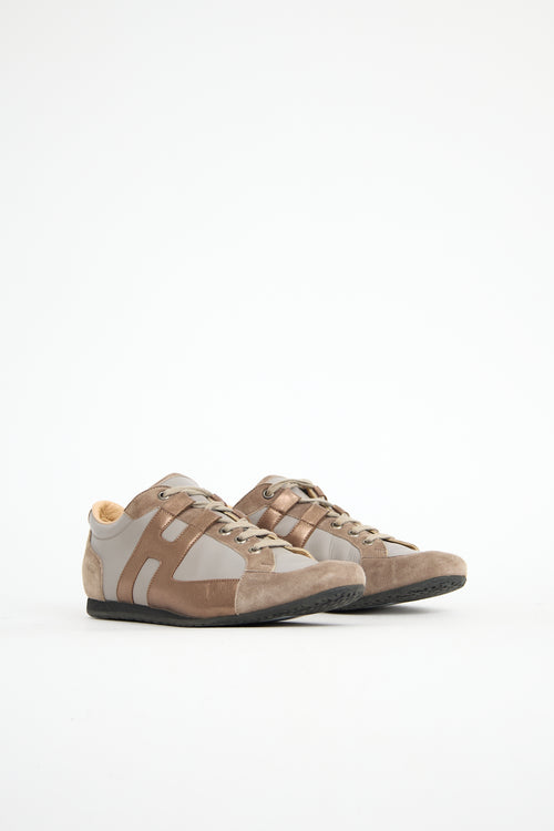 Hermès Leather & Suede Tie Break Sneaker
