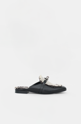 Hermès Leather & Toile Fringe Oz Mule