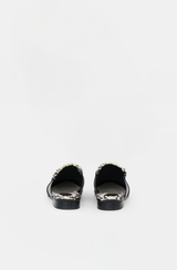 Hermès Leather & Toile Fringe Oz Mule