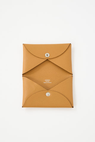 Hermès Leather Calvi Card Holder