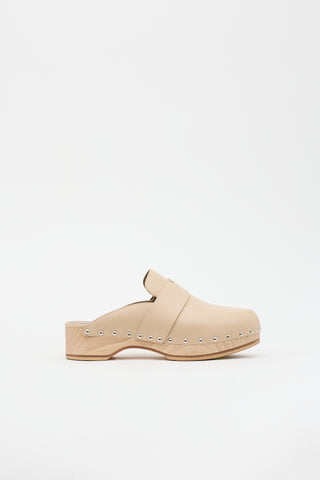Hermès Leather Calya Clog Mule