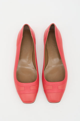 Hermès Leather H Ballet Flat