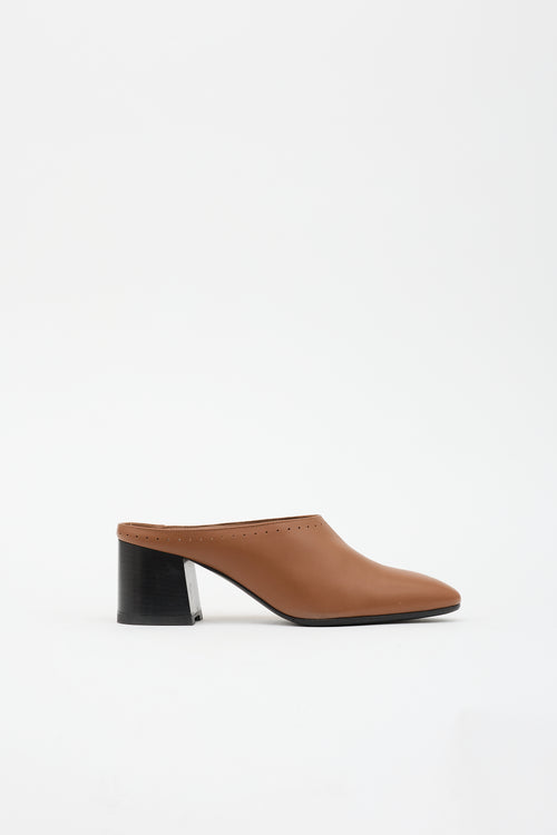 Hermès Leather Perforated Mule